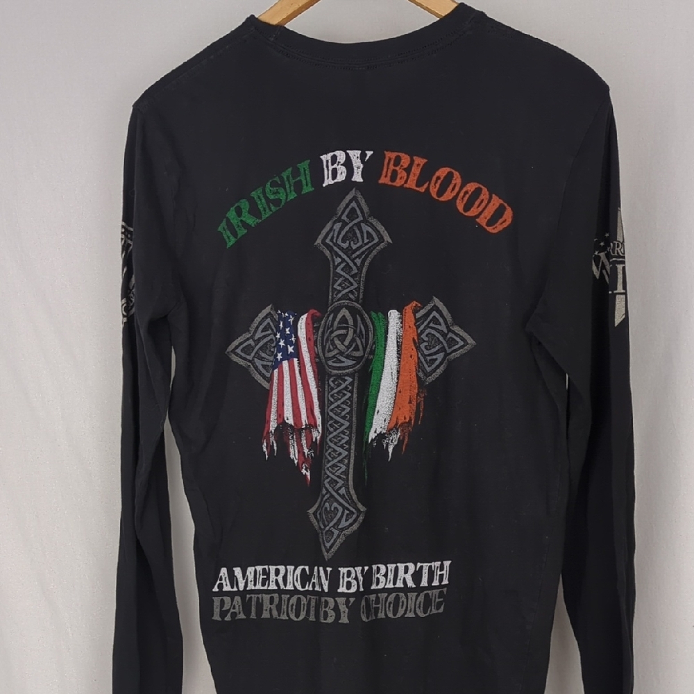 IRISH by BLOOD Veteran Warrrior 12 Black Long Sleeve Patriot Tee